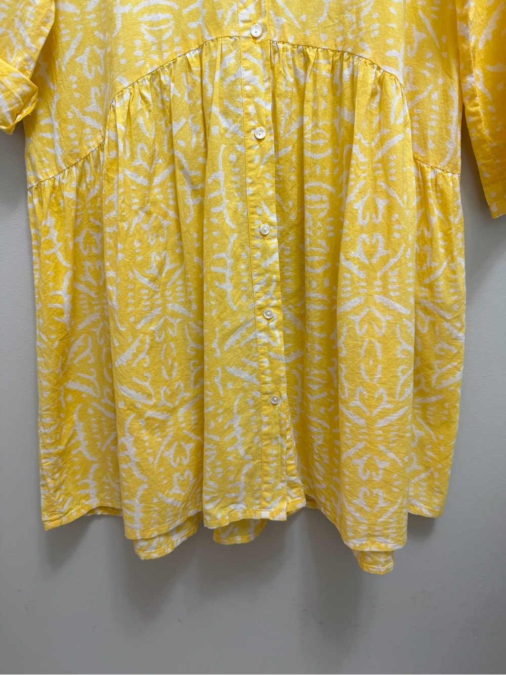 Ro’s Garden Deauville Tunic Shirt Dress Tuckernuck Anthropologie Yellow L - Picture 8 of 11